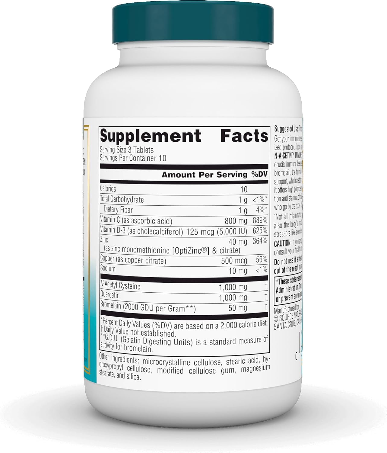 Source Naturals Wellness N-A-Cetin Immune Protocol - Crucial Immune Defence - 30 Tablets - görsel 2