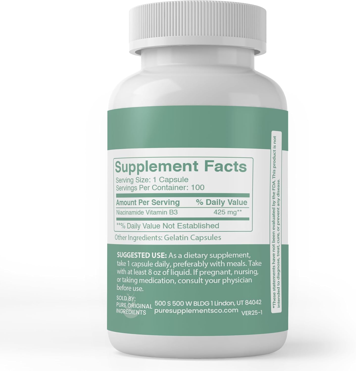 Pure Original Ingredients Niacinamide (Vitamin B3), Pure, No Additives Or Fillers, Lab Verified - görsel 2