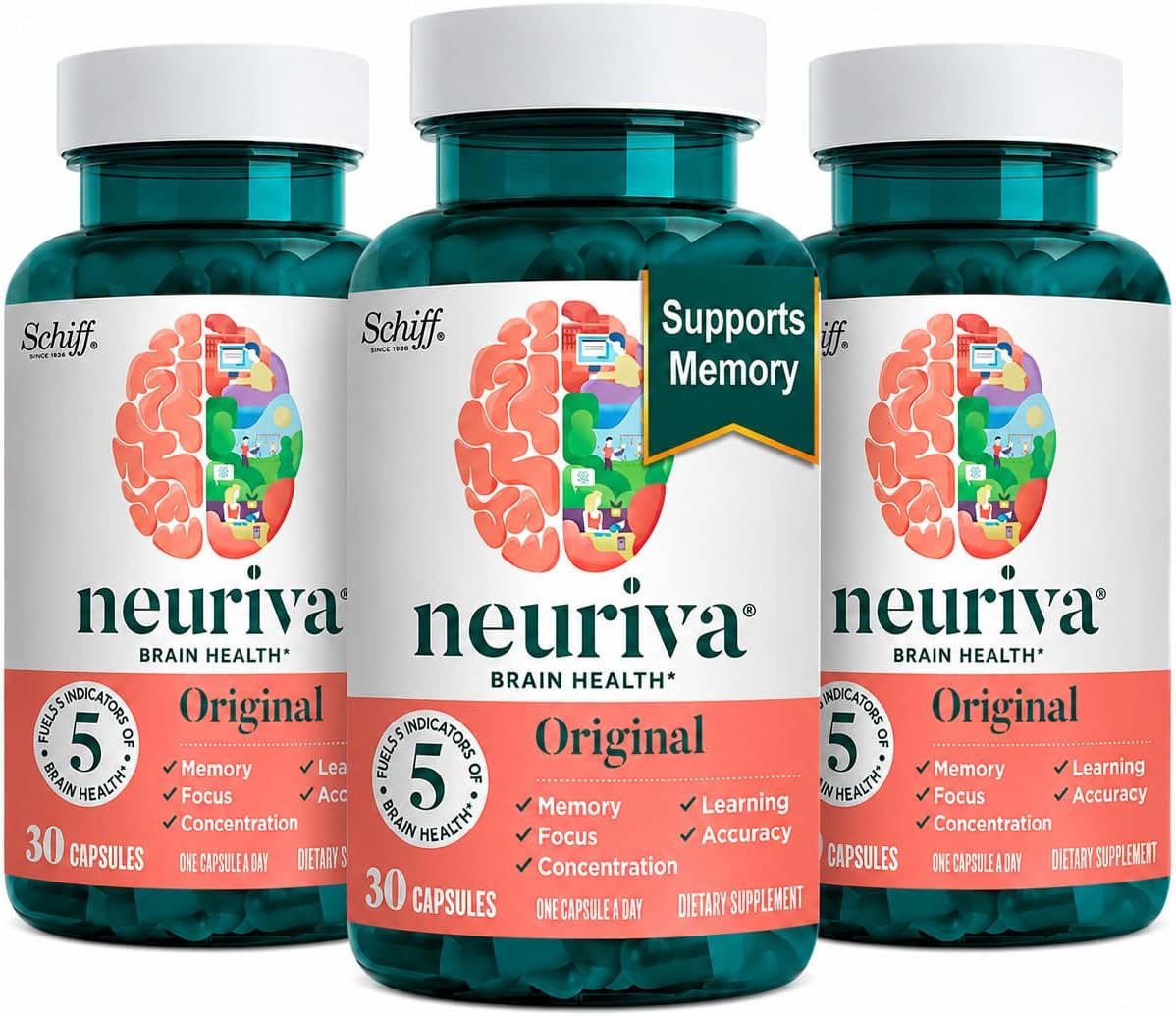 NEURIVA Original Brain Supplement – Memory, Focus & Concentration – 90 Capsules - görsel 1