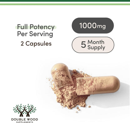 Double Wood Maca Root Capsules – 300 Capsules (1000mg per Serving) – Black, Red and Yellow Maca