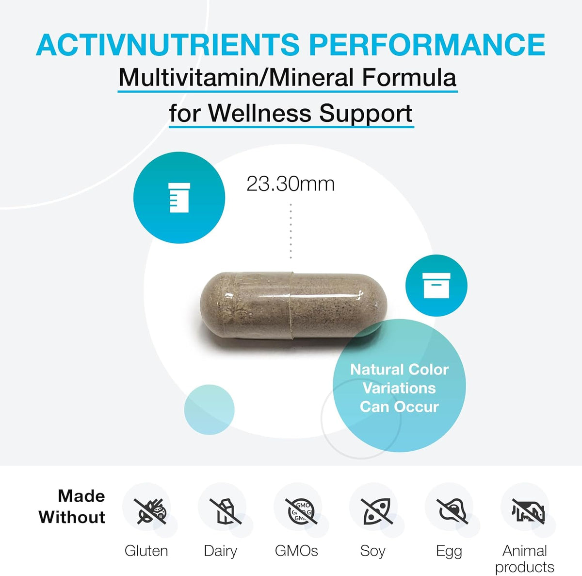 XYMOGEN ActivNutrients Performance - Multivitamin & Multimineral Formula - Energy, Immune & Wellness Support - Active B Vitamins & Chelated Minerals - Vegetarian, Non-GM & Gluten-Free - 120 Capsules - görsel 3