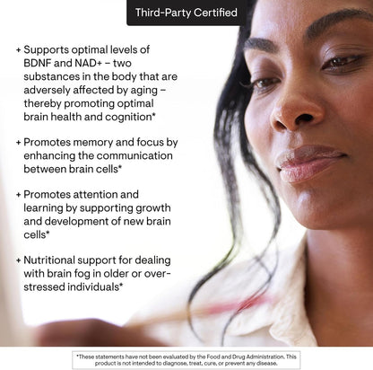 THORNE - Brain Factors - Brain Health Supplement with Nicotinamide Riboside, Coffee Fruit Extract & Betaine Anhydrous - Supports Learning, Memory & Cognition - Independently Tested - 30 Capsules