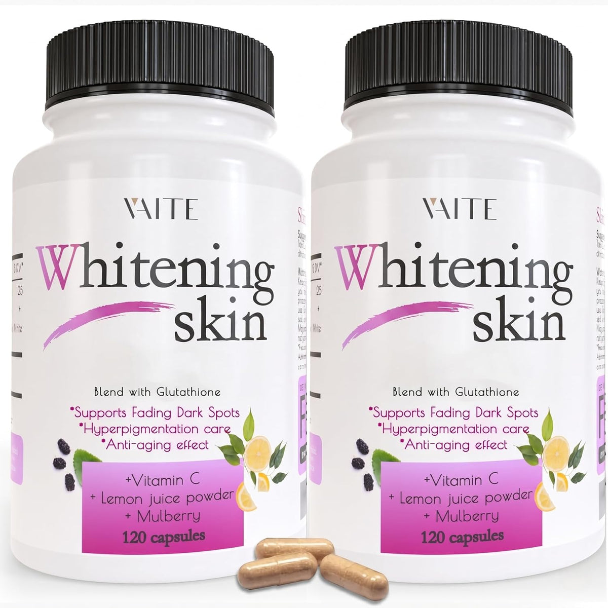 VAITE Glutathione Skin Brightening Capsules - Antioxidant & Radiance Support (120 Capsules) - görsel 1