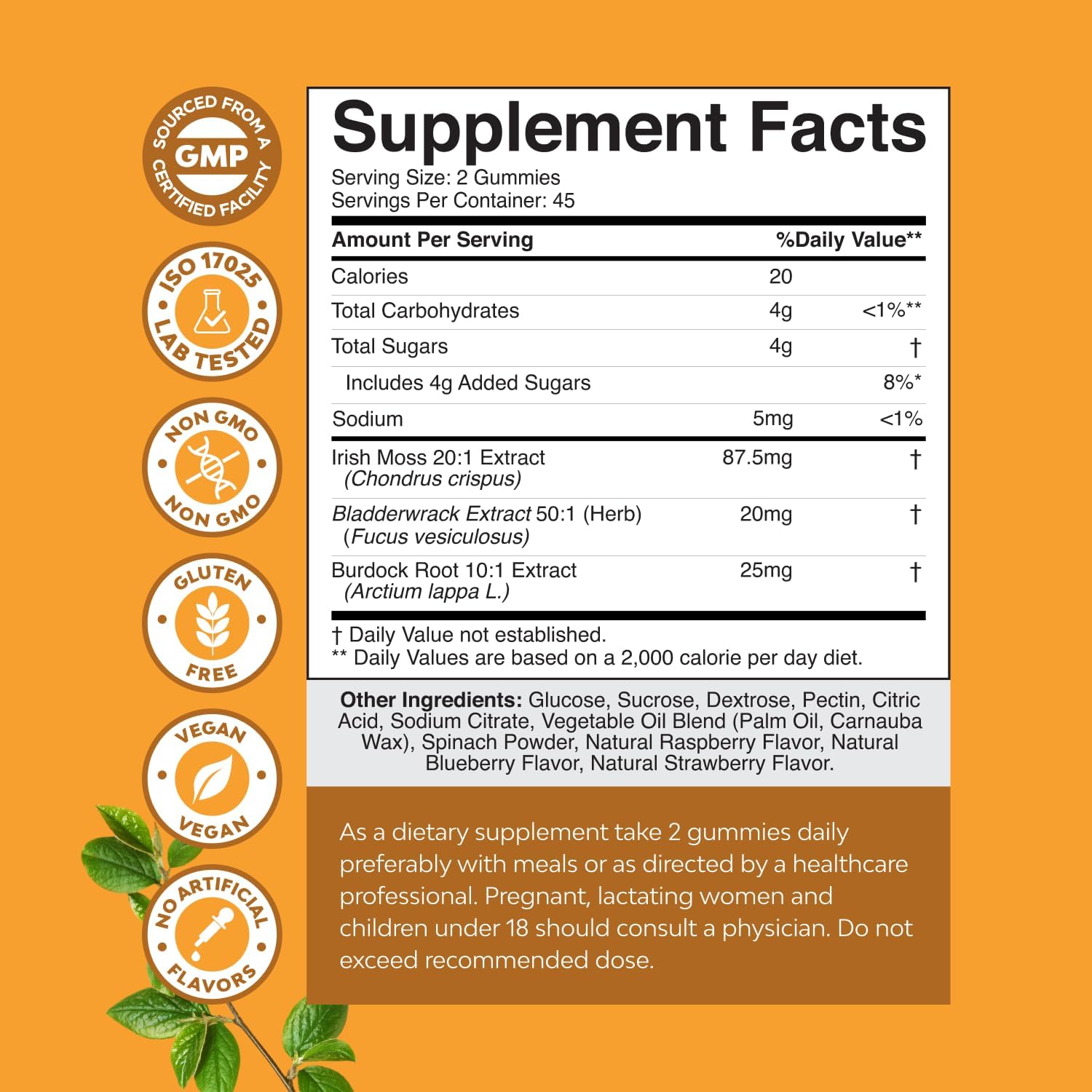Natures Craft Irish Sea Moss Gummies for Women Men & Kids - Immune Support Supplement with Irish Sea Moss, Bladderwrack & Burdock Root - Detox Gummies for Body Cleanse - 90 Count - görsel 8