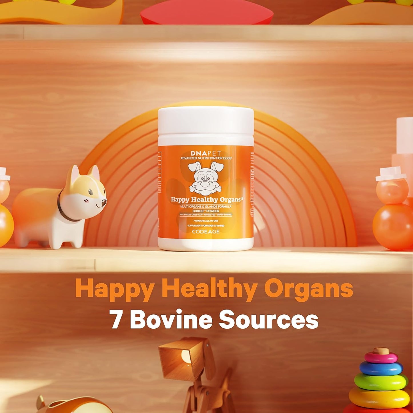 Happy Healthy Organs & Glands Supplement for Dogs - Freeze-Dried Raw Grass-Fed Beef Multi-Organ, 85 g - görsel 3