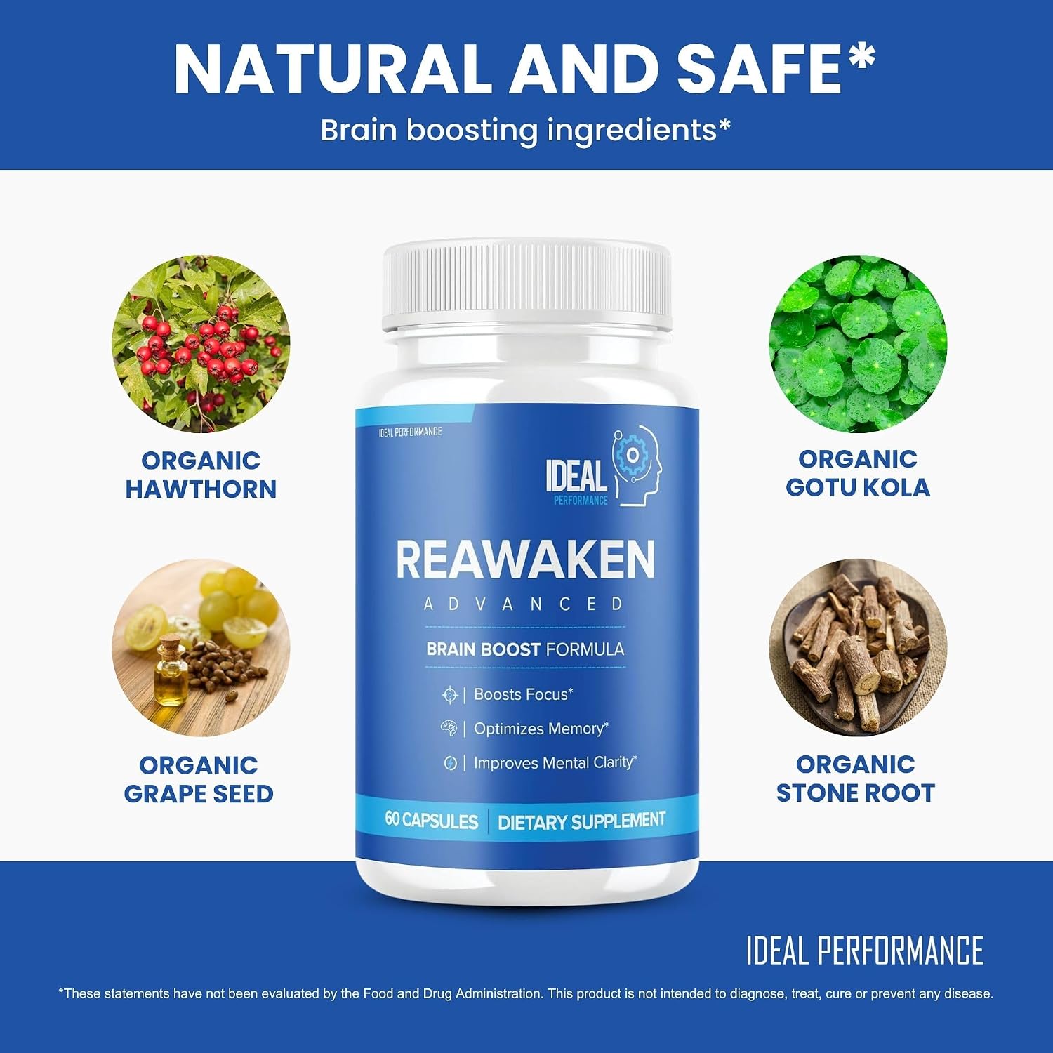 Reawaken Brain Boost Supplement for Memory Advanced Formula (3 Pack - 180 Capsules) - görsel 4