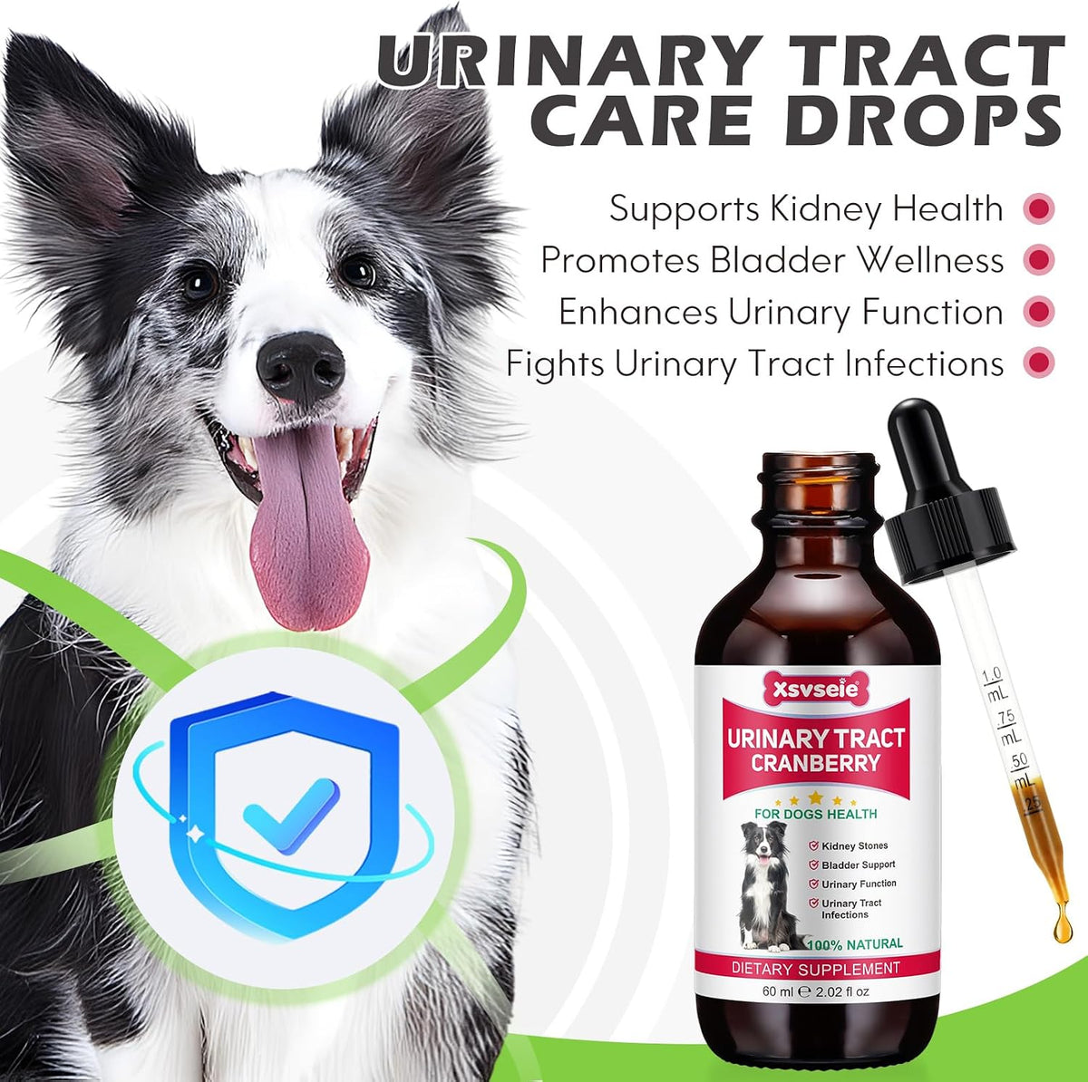 Xsvseie Dog Urinary Tract Drops - Natural Herbal Supplement with Cranberry for Bladder Health - görsel 2