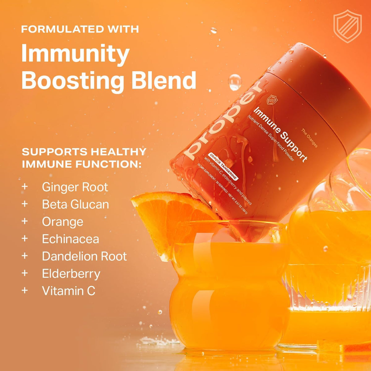 Proper, The Oranges Nutrient-Dense Superfood Powder for Immune Function & Digestive Health - Elderberry, Vitamin C, Zinc & Echinacea Supplement Complex Enhanced with Probiotic Digestive Blend - görsel 5