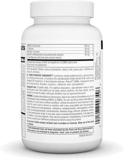 Source Naturals St John's Positive Thoughts – Mood Support Supplement, 90 Tablets