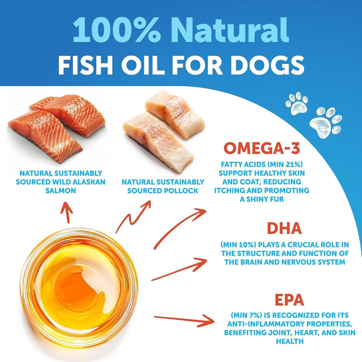 Omega-3 Fish Oil for Dogs - Skin and Coat Support Liquid Supplement - 237 ml - görsel 3