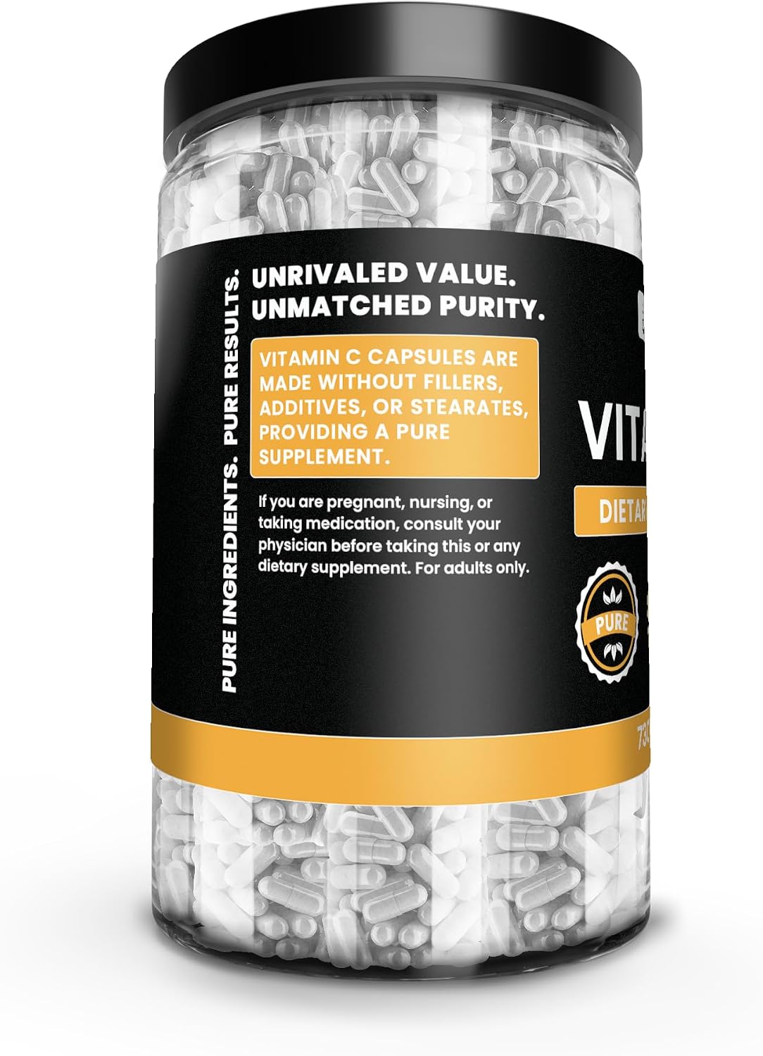 Pure Original Ingredients Vitamin C - 730 Capsules, No Fillers - görsel 3