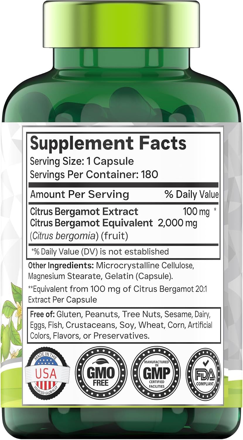 TNVitamins Citrus Bergamot 2000mg - 180 Capsules (6 Month Supply) - görsel 2