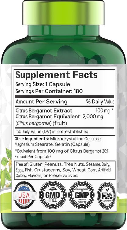 TNVitamins Citrus Bergamot 2000mg - 180 Capsules (6 Month Supply)