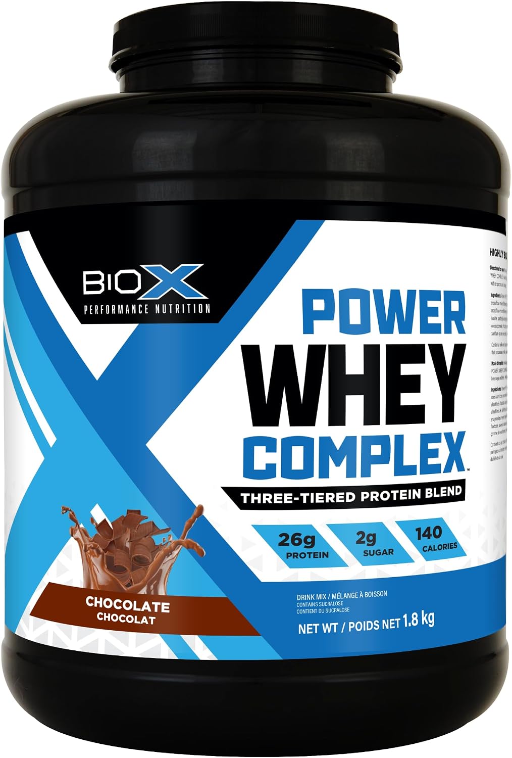 BioX Power Whey Complex | High Protein 100% Pure Whey Protein Powder | 26g Protein | 52 Servings, 4LB (Chocolate) - görsel 1