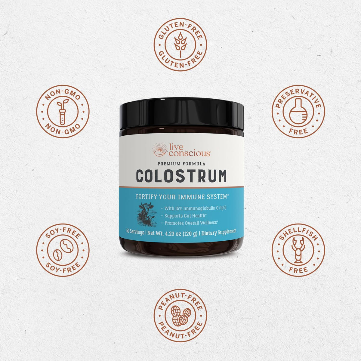 Live Conscious Colostrum Powder – Grass Fed Bovine Colostrum Supplement with Lactoferrin – Immune System Support (Twin Pack) - görsel 7