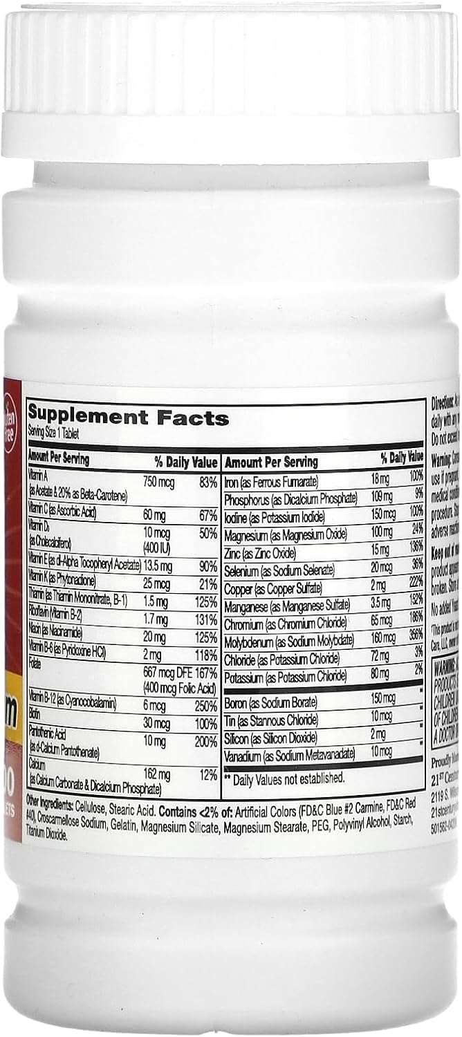 21st Century One Daily Maximum Multivitamin, 100 Tablets - görsel 2