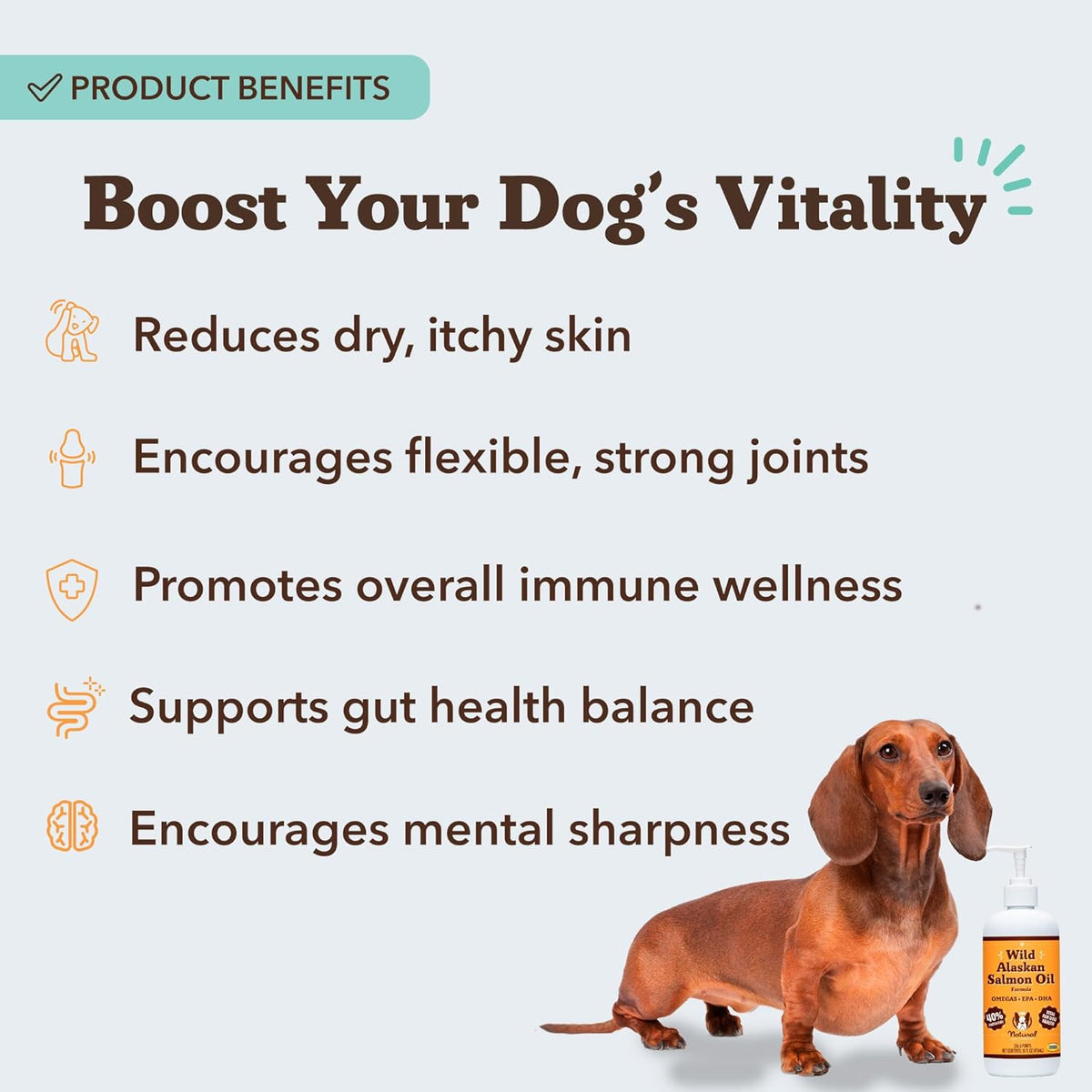 Natural Dog Company Wild Alaskan Salmon Oil for Dogs - Omega 3 Supplement with EPA & DHA, 473 ml - görsel 3