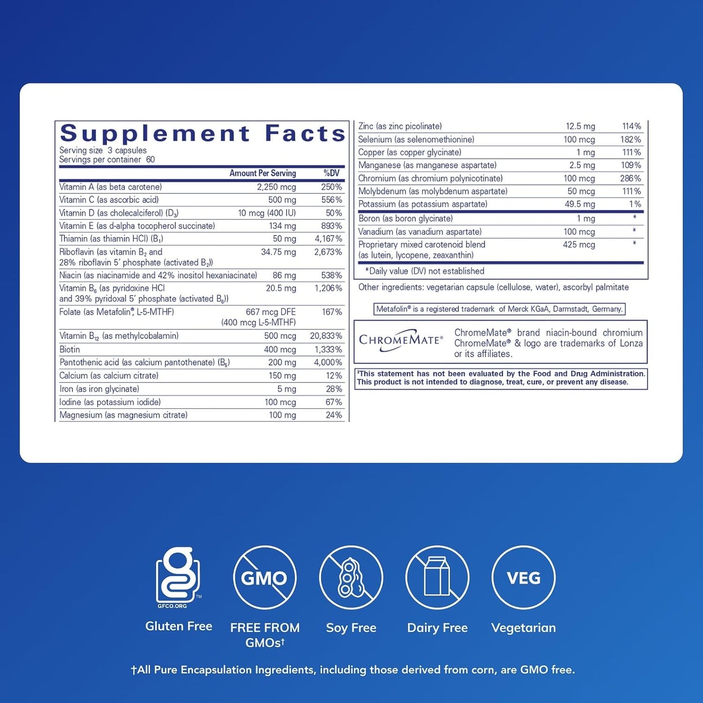 Pure Encapsulations Nutrient 950 | Hypoallergenic Multivitamin Mineral Supplement with Metafolin® - görsel 2