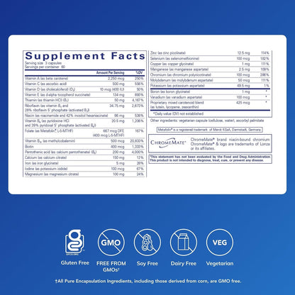 Pure Encapsulations Nutrient 950 | Hypoallergenic Multivitamin Mineral Supplement with Metafolin®