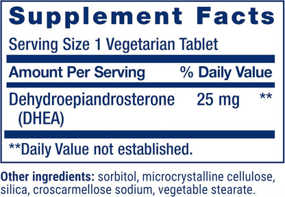 Life Extension DHEA 25 mg – Hormone Balance Food Supplement, Memory, Muscle Health, Bone Health, Dissolve-in-Mouth Tablets