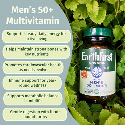 Once Daily Multivitamin for Men 50+, 19 Vitamins from Herbs & Superfoods, Supports Prostate Health, Energy Levels and Strong Bones, 60 Tablets