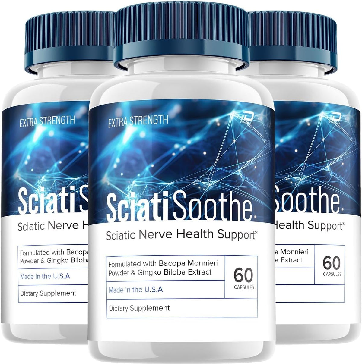 SciatiSoothe Brain Supplement - All-Natural Formula (3-Pack, 180 Capsules) - görsel 1