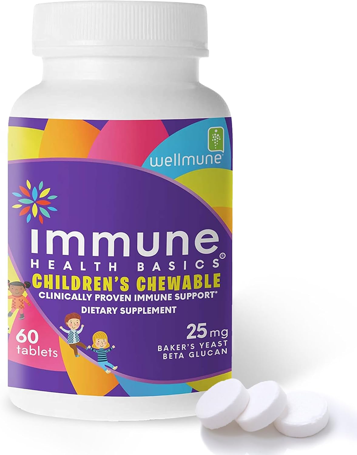 Immune Health Basics Children's Chewable Beta Glucan Immunity Supplement - Wellmune - Natural Orange Flavour - görsel 1