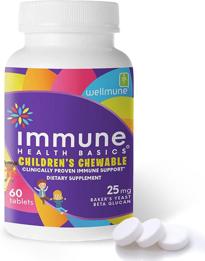 Immune Health Basics Children's Chewable Beta Glucan Immunity Supplement - Wellmune - Natural Orange Flavour