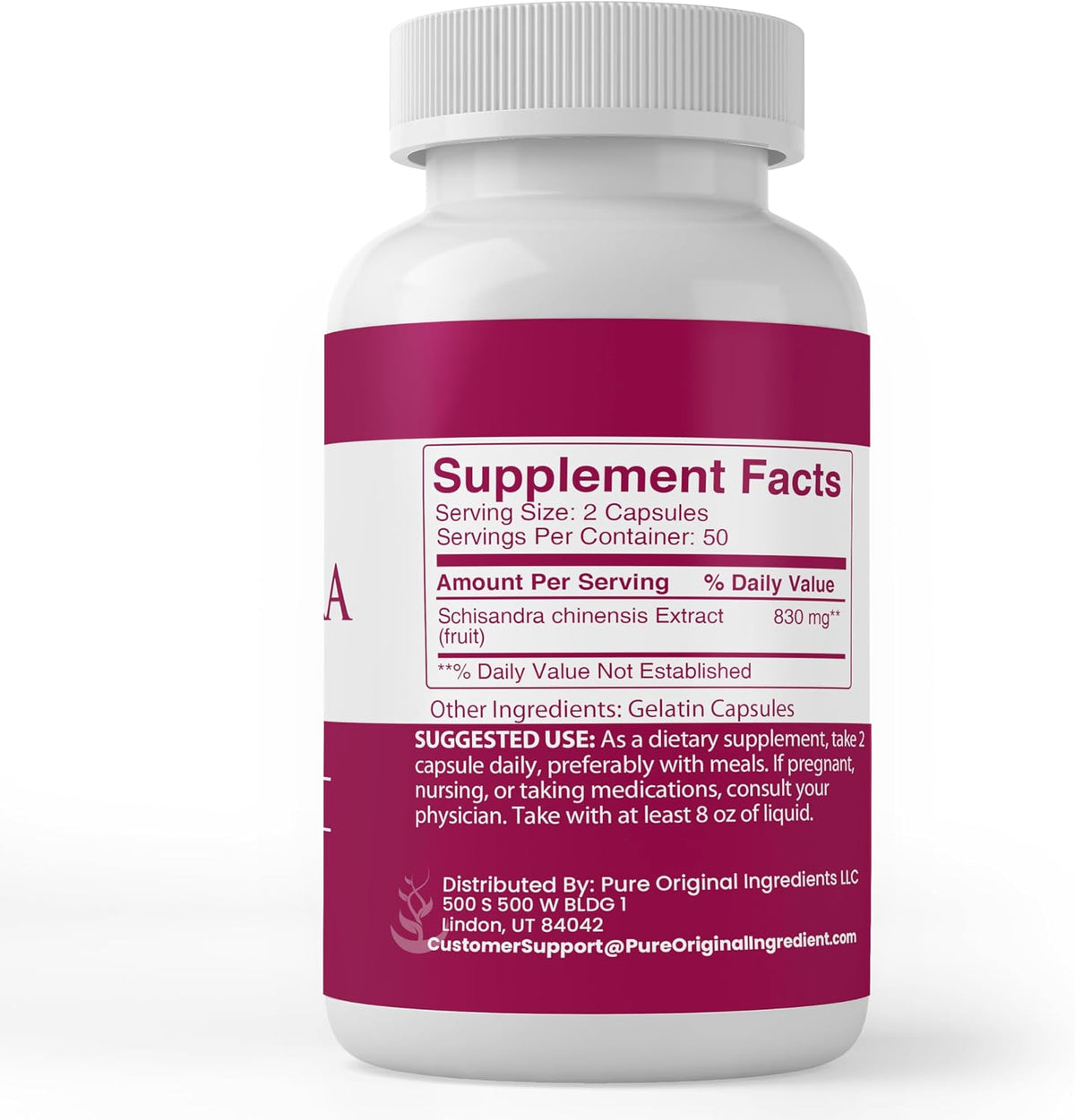 PURE ORIGINAL INGREDIENTS Schisandra Extract, 100 Capsules - görsel 3