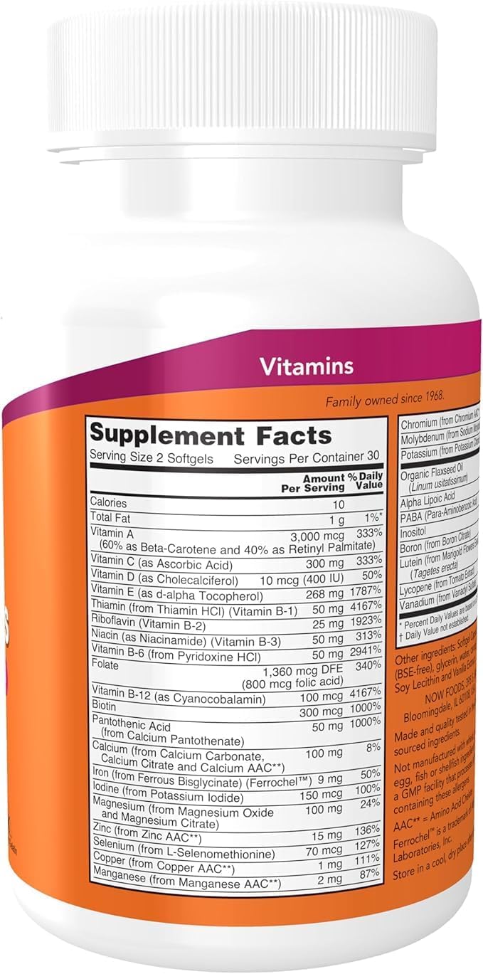 Now Foods Liquid Multi Softgels, 60 Count - görsel 2