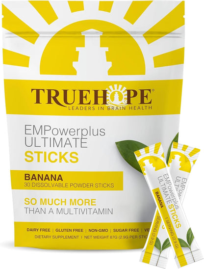 Truehope Multivitamin Nootropic Sachets with Inositol - EMPowerplus Ultimate Sticks, 30 Sachets (Banana Flavour)