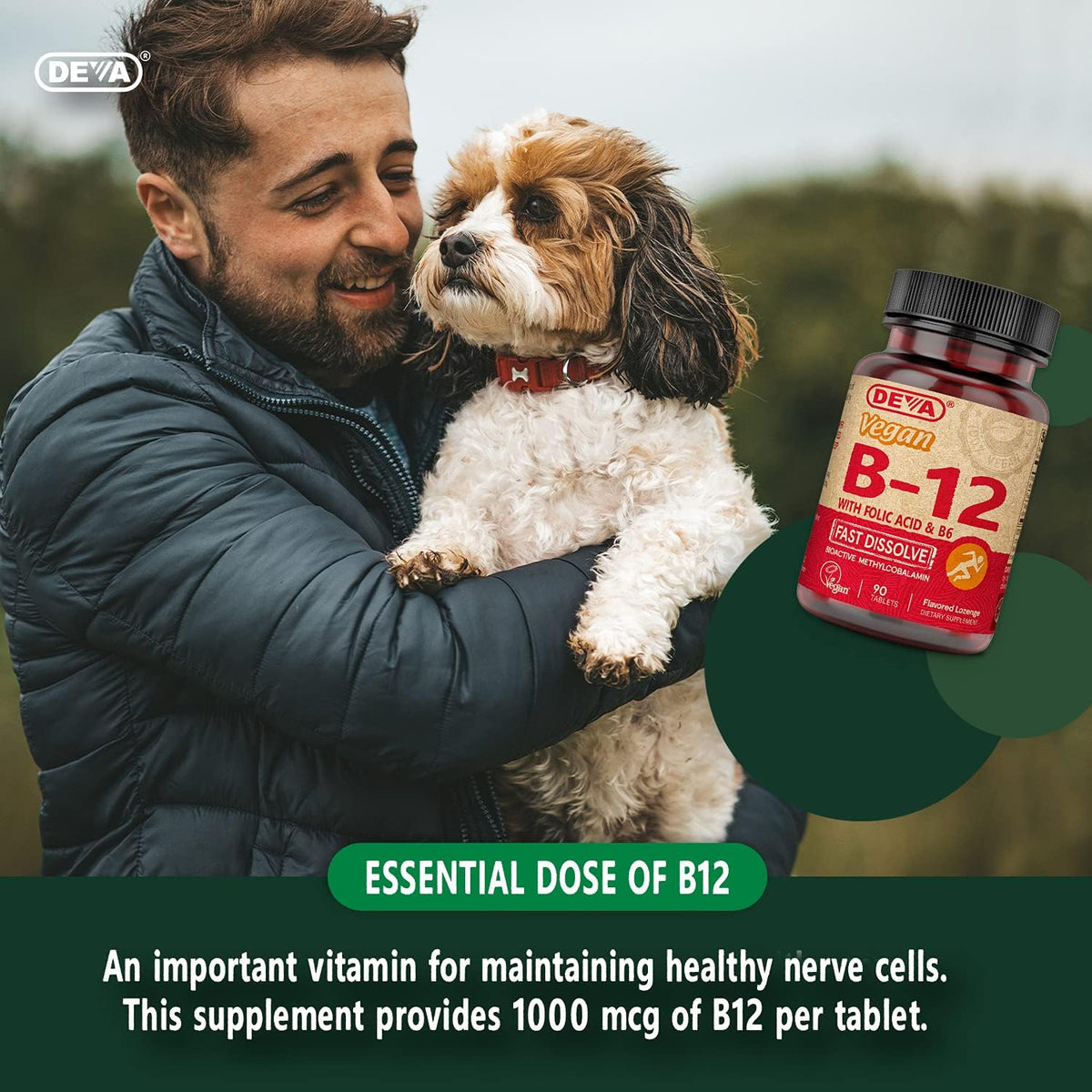 Deva Vegan Vitamin B12 Fast Dissolve - Methylcobalamin 1000 µg with B6 and Folic Acid - Lemon Flavour - 90 Tablets - görsel 6