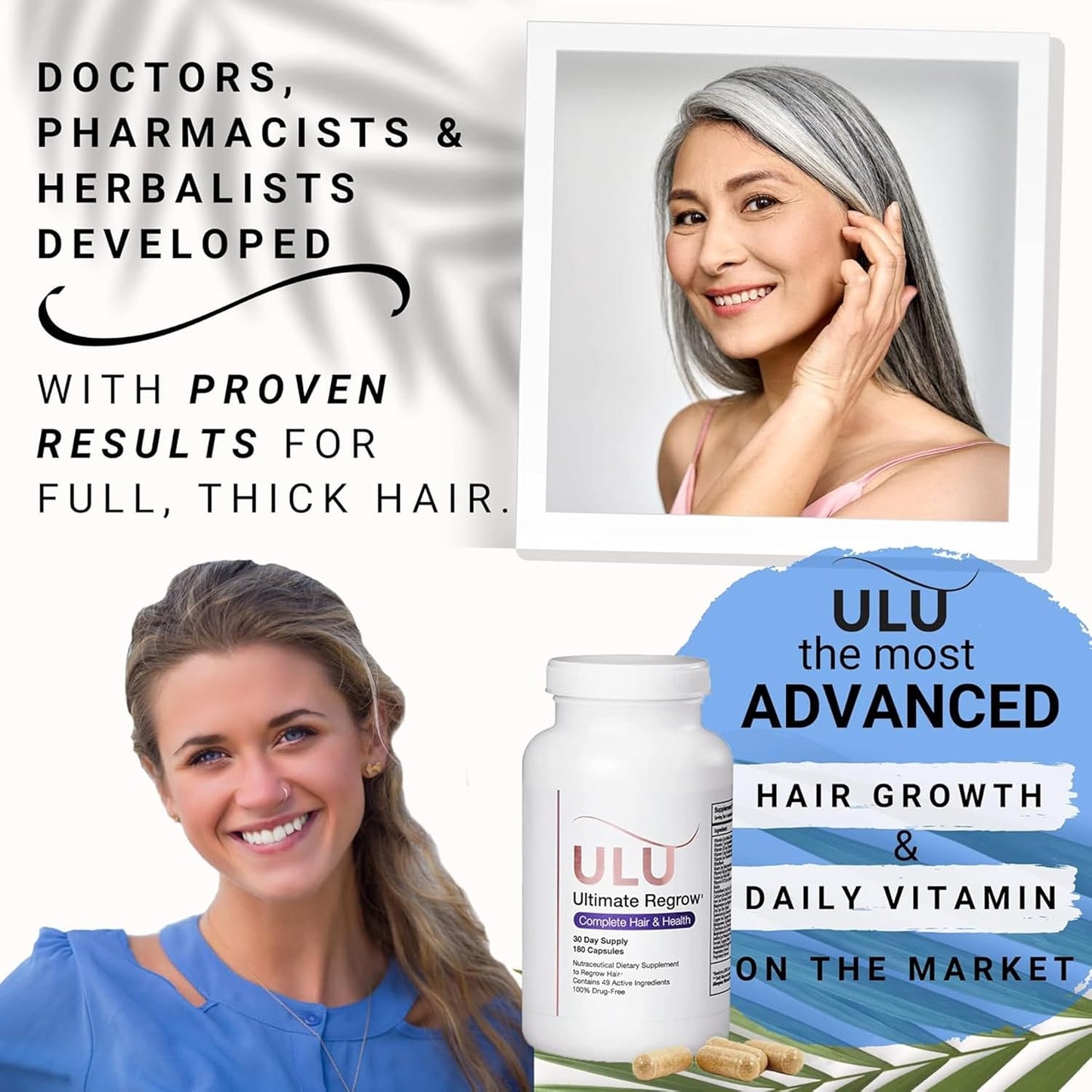 ULULIFE Ultimate Regrow Multivitamin – Supports Hair, Skin & Nails (180 Capsules) - görsel 2