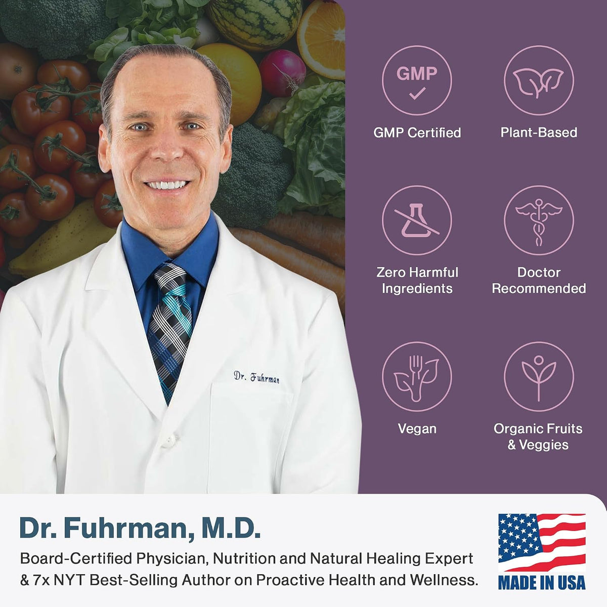 Dr. Fuhrman Women's Multivitamin - Whole – Whole-food extracts: Broccoli sprouts, Maitake mushroom, pomegranate, – Image 5