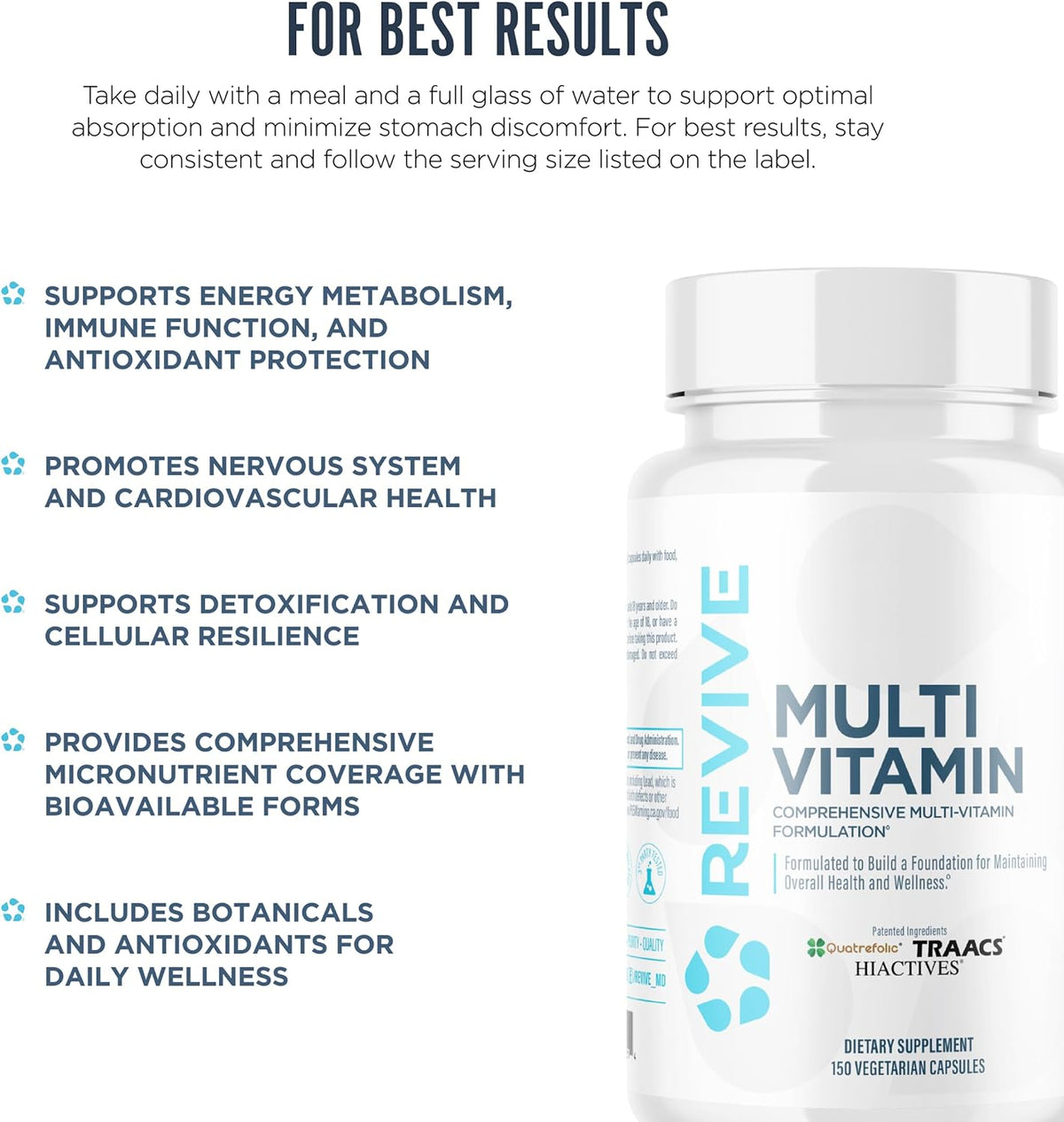 Revive MD Multivitamin Food Supplement for Men & Women (150 Capsules, 30-Day Supply) - görsel 5