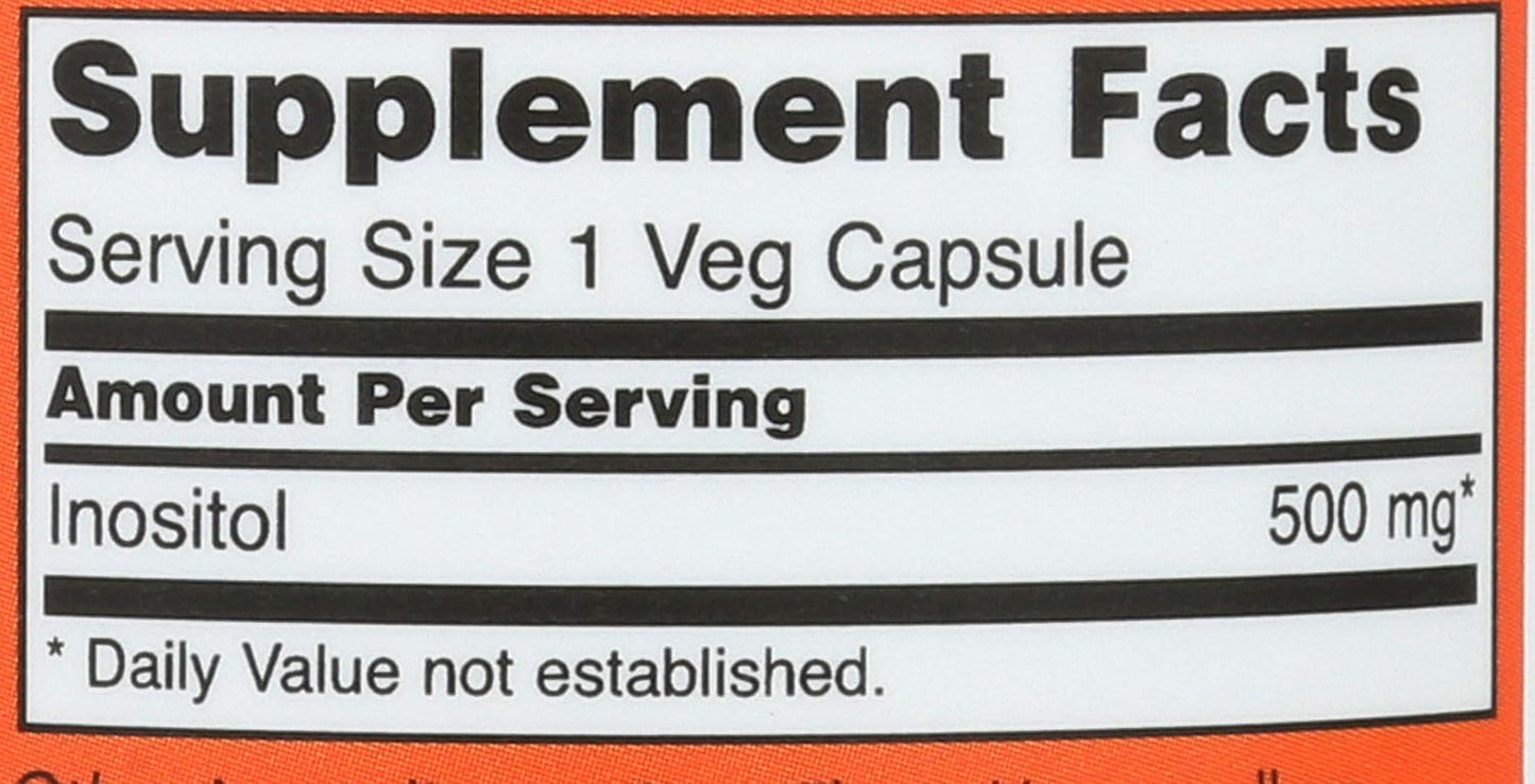 NOW Foods Inositol 500 mg, 100 Capsules - görsel 3