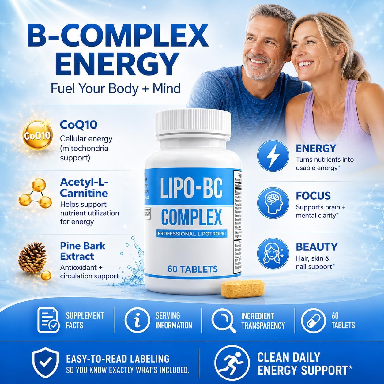 Lipo-BC Complex Food Supplement (60 Tablets) - görsel 8