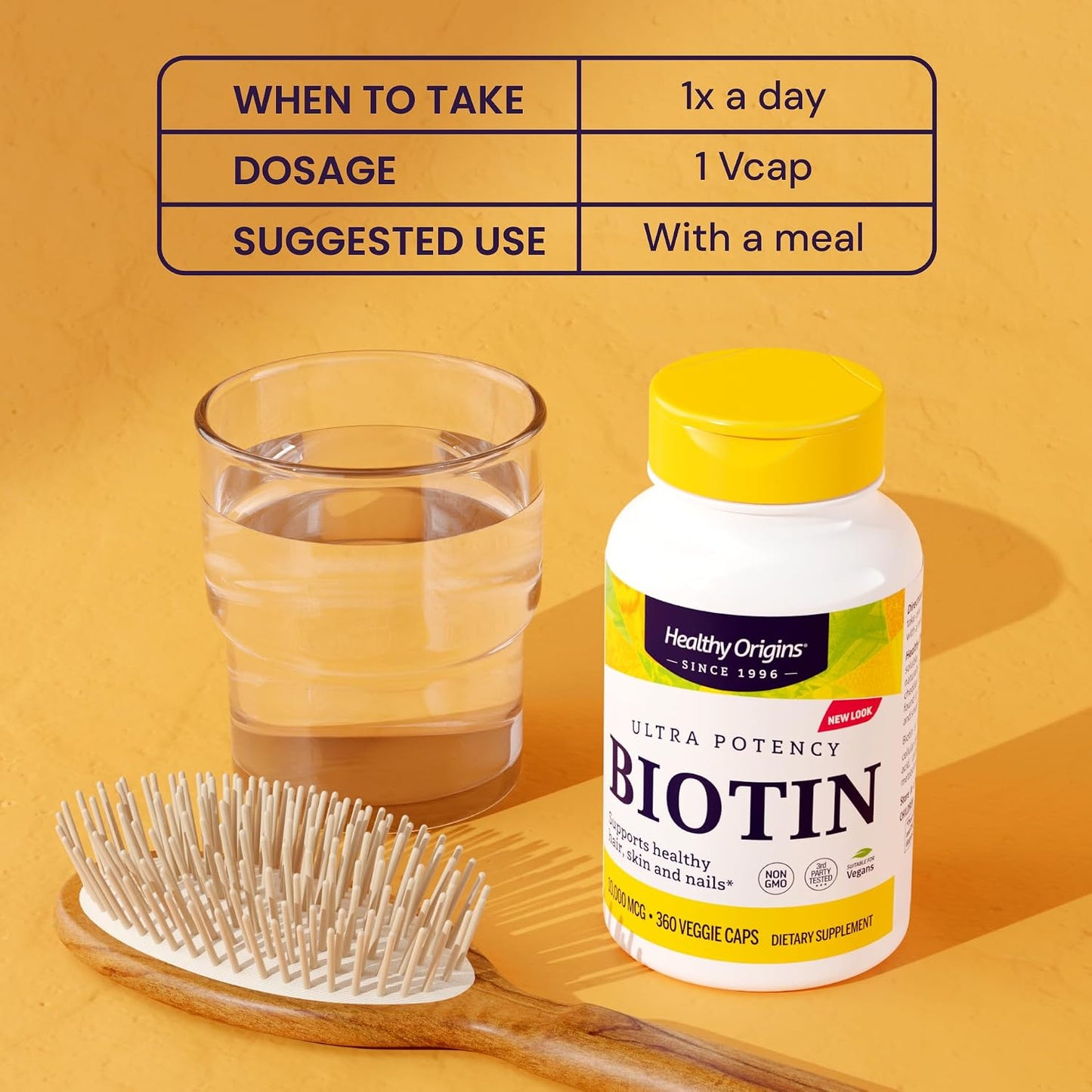 Healthy Origins Biotin 10,000 mcg (10 mg) - High Potency Vitamin B7 Supplement for Hair, Nails & Skin - 150 Veggie Capsules - görsel 4