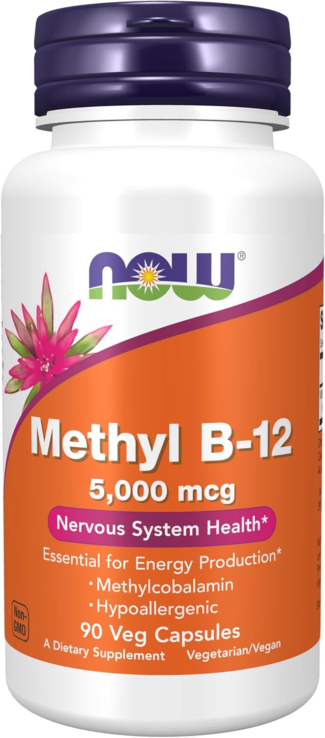 NOW Foods Methyl B-12 5000mcg, 90 Veg Capsules - görsel 1