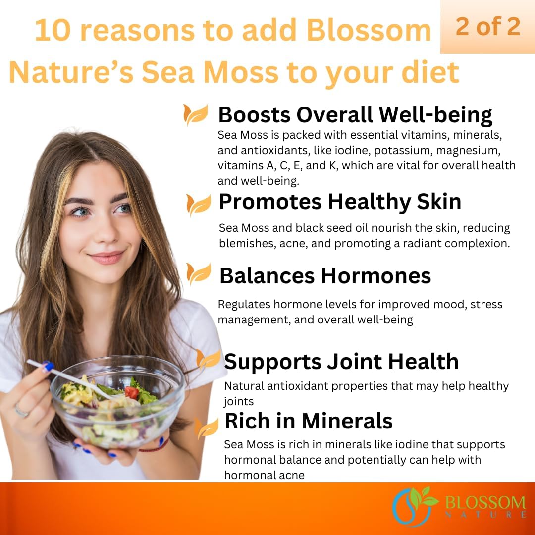 10-in-1 Irish Sea Moss Veggie Caps 3000mg - Blossom Nature - görsel 6