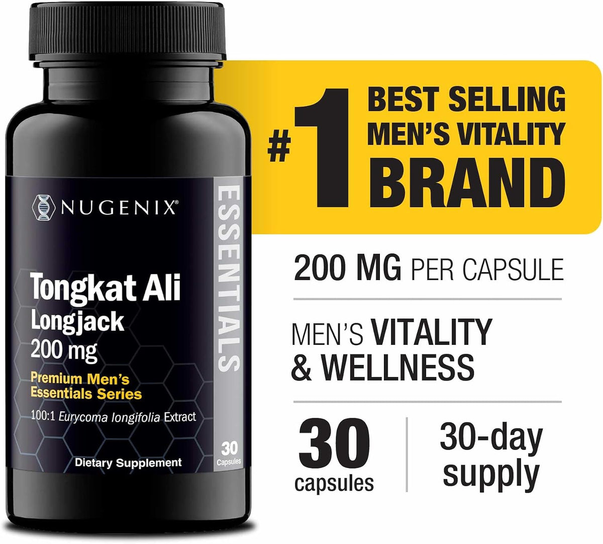 Nugenix Essentials Tongkat Ali for Men - 30 Capsules - görsel 6