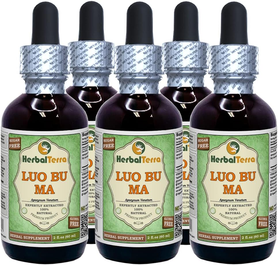 Luo Bu Ma (Apocynum venetum) Glycerite – Alcohol-Free Liquid Extract for Dogs, 5 x 60 ml - görsel 1