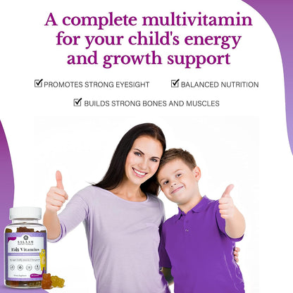 Salaam Nutritionals Children's Multivitamin Gummies - 13 Essential Vitamins & Minerals for Normal Growth and Development, 90 Count