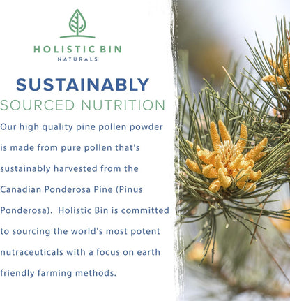 Holistic Bin Pine Pollen Powder – Wild Harvested Canadian Pine Pollen, 20 g