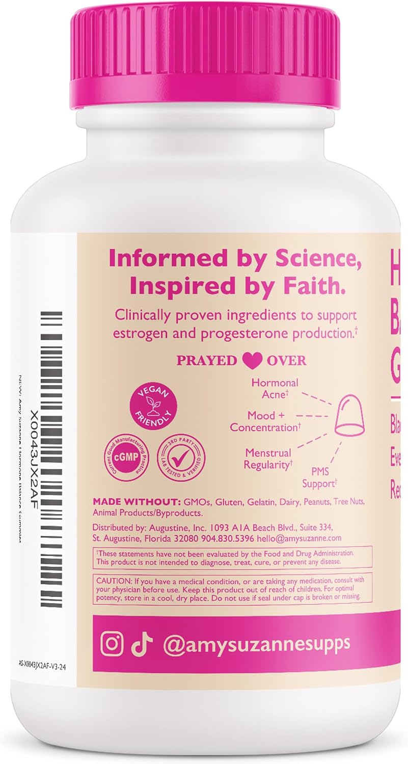 Hormone Balance Gummies for Women - Hormonal Harmony for Mood, Energy & Bloating - PMS, Perimenopause & Menopause Support - Red Raspberry Leaf & Black Cohosh - 60 Gummy Supplements - görsel 8