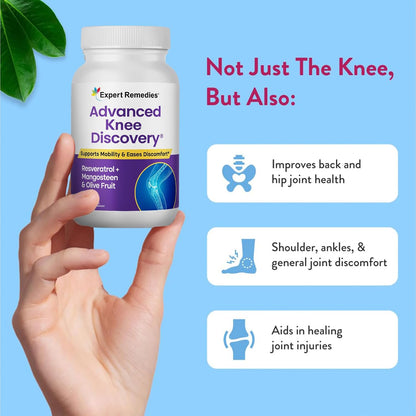 Knee Joint Support Supplement – Fast-Acting Blend with Mangoselect, Olive Fruit, & Trans-Resveratrol, Non-GM, 120 Count