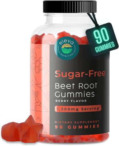 Eleva Nutrition Sugar-Free Beetroot Gummies with Vitamin C & B9 - 90 Chews