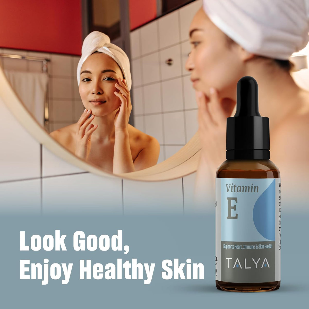 TALYA Vitamin E Liquid Drops 10 ml | Immune & Skin Health | for Scars | Glass Dropper Bottle | Vegan, Non-GMO, Supplement - görsel 6