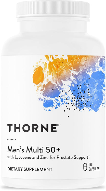 THORNE Men's Multi 50+ - Complete Daily Multivitamin for Men Over 50 - 180 Capsules