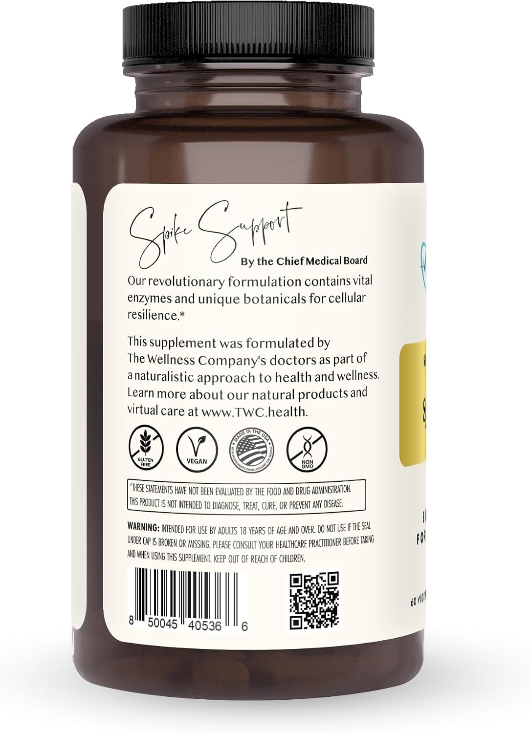 The Wellness Company Spike Support – Nattokinase, Dandelion Root & Black Sativa | 60ct (1 Month Supply) - görsel 2